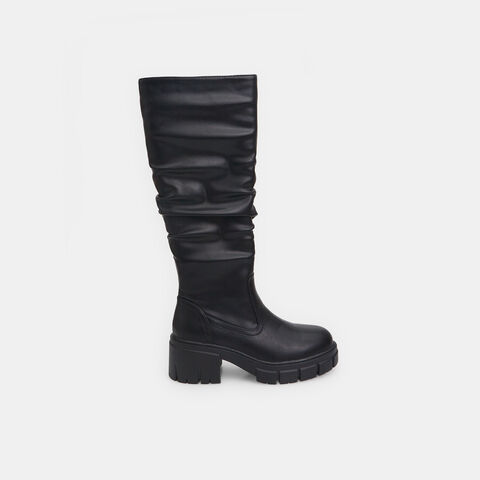 Botas de mujer con suela track, Negro Botas de mujer con suela track, Negro